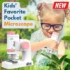 New Kid's Portable Pocket Microscope With Adjustable Zoom 80-200x