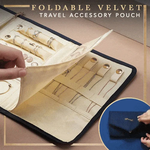 Foldable Velvet Travel Accessory Pouch