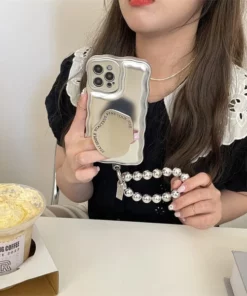 Matte Silver Pearl Bracelet Air Cushion Case for iPhone