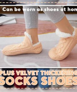 New Woven and Velvet Indoor Socks Slippers
