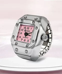 Creative Elastic Square Quartz Ring Watch Vintage Ring