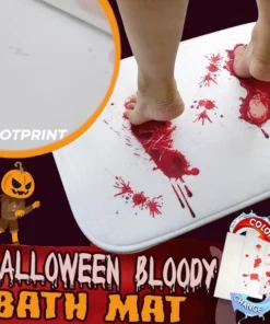 Halloween bloody discoloration bath mat