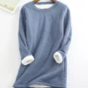 Womens NEW Casual Cotton Round Neck Solid Sweatshirt