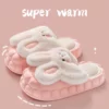 Removable and washable cute rabbit cotton slippers
