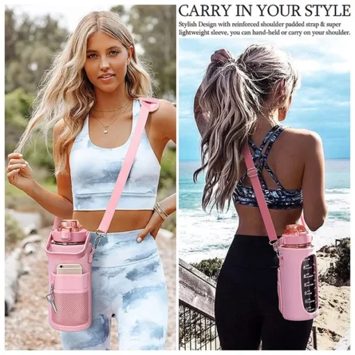 2L Large Capacity Water Bottle with Holder Bag
