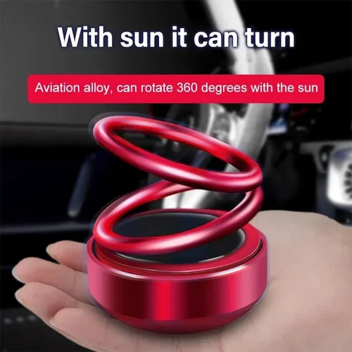 Solar Rotating Double Ring Suspension Car Aromatherapy Ornament