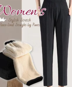 Stylish Plush Straight-leg Pants