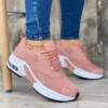 Women's Platform Sneakers Lace Up With Colors Orthopedic Walking Sneakers