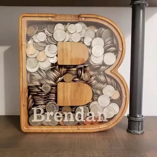 Personalized Piggy Bank-Wood Gift