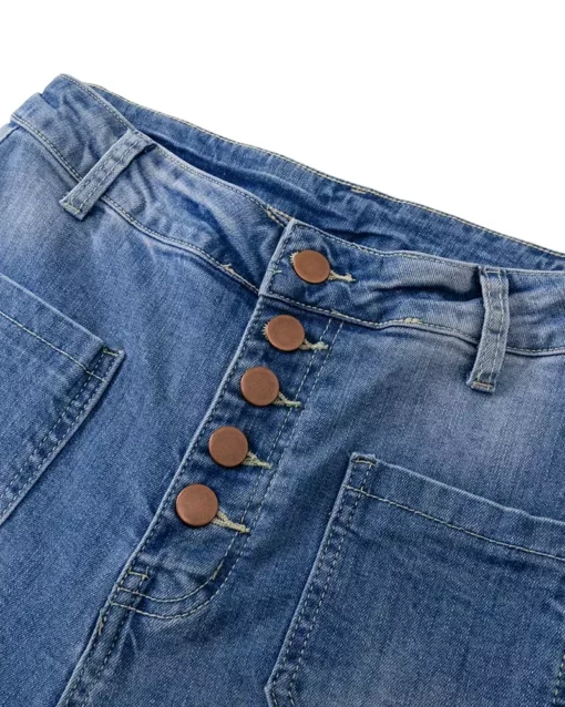 BUTTON FLY BOOTY SHAPING HIGH WAIST FLARE JEANS