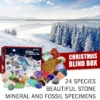 Kids Christmas Advent Calendar Countdown Healing Crystal Geology Mineral Gemstones Blind Box Funny Educational Toy Gift 24 Days