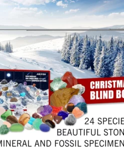 Kids Christmas Advent Calendar Countdown Healing Crystal Geology Mineral Gemstones Blind Box Funny Educational Toy Gift 24 Days