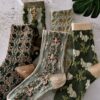 5 Pairs Womens Floral Cotton Socks