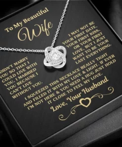 Gift for Wife I Cant Live Without You Gold Knot Necklace