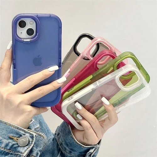 ✨2022 NEW Double Stand Transparent TPU Phone Case For iPhone