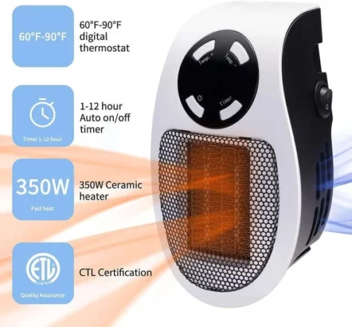 Compact Heater Wall Outlet Electric Heater