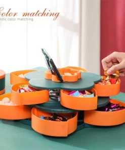 Creative Rotating snack Box Petal Double Layer Fruit Plate