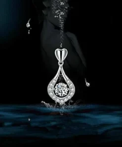 Twinkling Heart Waterdrop Stone Necklace