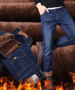 Alternative view of Male Loose Stretchy Denim Straight Pants