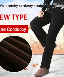 Mens Stretchy Corduroy Straight Long Pants