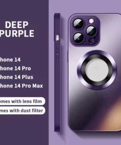 Magnetic AG Glass Frosted Case With Camera Lens Protector For iPhone 14