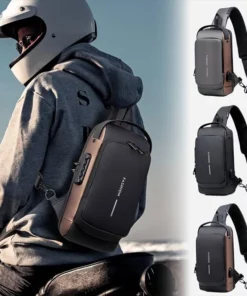 USB charging sport sling Anti-theft Waterproof Crossbody Bag