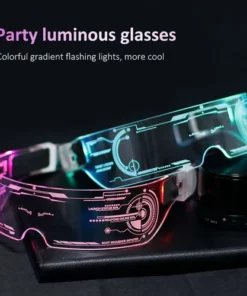 Cyberpunk Clear Lenses 7 Color LED Flashing Light Goggles