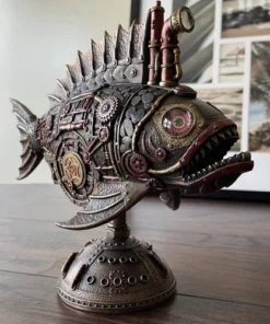 Steampunk style submarine statue