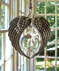 Angel Wings Crystal and Pewter Wings Suncatcher