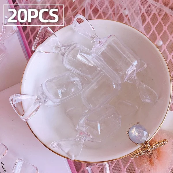 )- 5PCS Portable Clear Candy Shaped Jewelry Storage Box