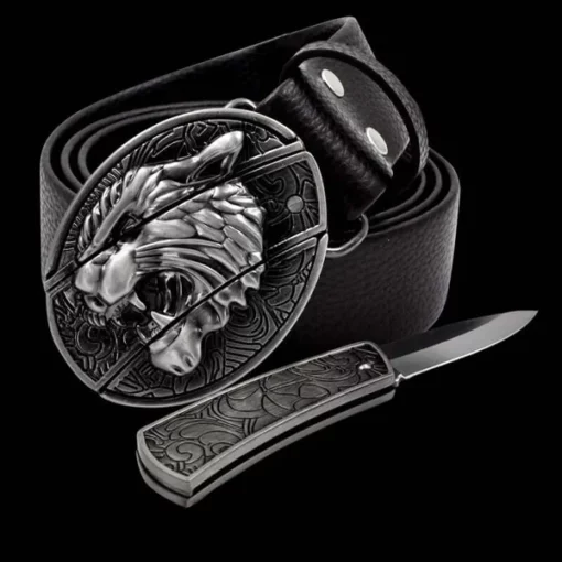 😎 Fashion Genuine Leather Belt With Knife