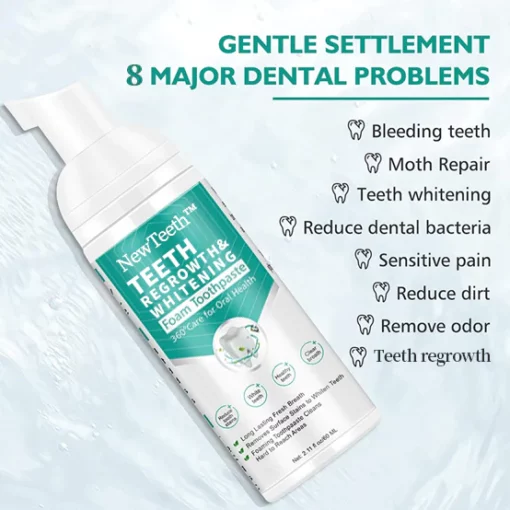 NewTeeth Toothpaste Mousse Foam Calculus Removal, Teeth Whitening, Healing Mouth Ulcers, Eliminating Bad Breath, Preventing and Healing Caries, Tooth Regeneration