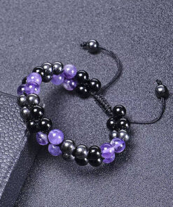 Metaphy Classique DoubleAmethyst Beaded Bracelet