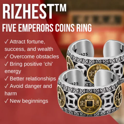 RIZHEST Five Emperors Coins Ring