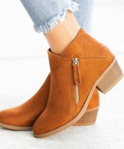 Alternative view of Womens Chunky Heel Side Zip Ankle Boots