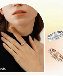 Alternative view of VIKANDA Thermogenic Moissanite Spinner Ring