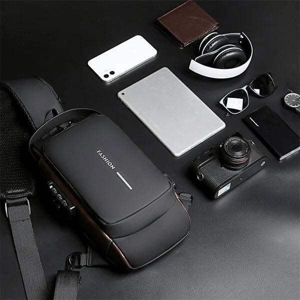 USB charging sport sling Anti-theft Waterproof Crossbody Bag