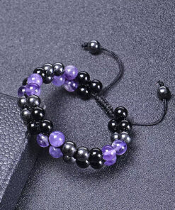 Metaphy DoubleAmethyst Beaded Bracelet