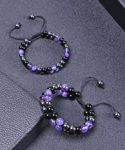 Alternative view of Metaphy Classique DoubleAmethyst Beaded Bracelet