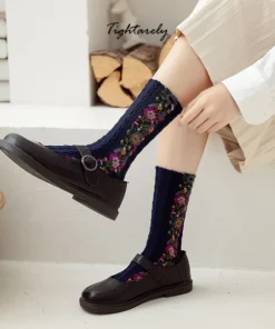 Vintage Embroidered Floral Women Socks