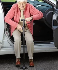 Aluminum alloy with LED light non-slip foldable walking stick