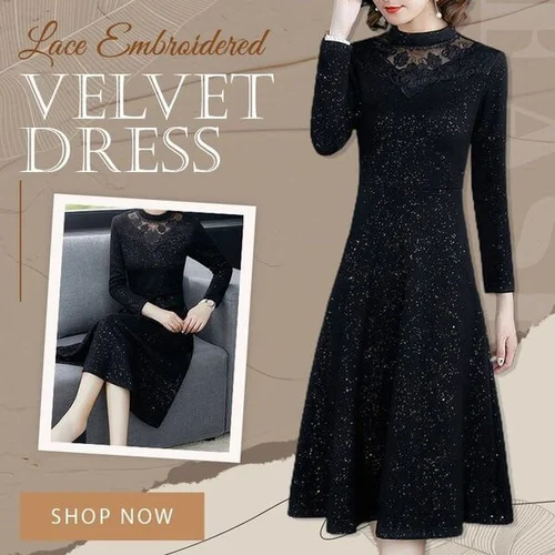 Dress embroidered with lace
