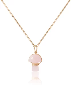 Alternative view of LOVICA RoseQuartz Mushroom Necklace