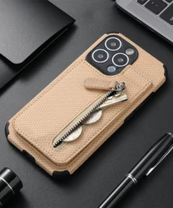 Magnetic Zipper Wallet Cover With Credit Card Holder