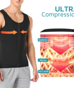 MANSON Gynecomastia Compress Zipper Vest