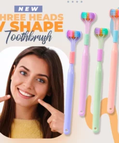 New Three Heads V Shape Toothbrush