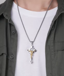 Handmade silver Jesus Crucifix Necklace
