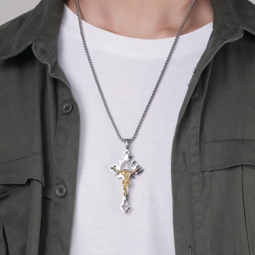 Handmade silver Jesus Crucifix Necklace