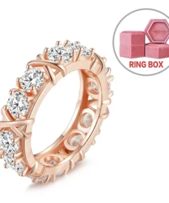 925 Sterling Silver Cross Full Moissanite Diamond Ring