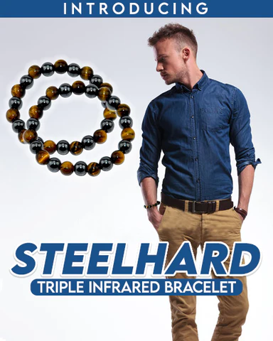 Men Steel Hard Triple Infrared Bracelet